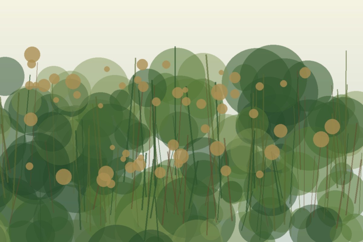 Painterly field illustration of Virginia wildrye in a Central Virginia native habitat planting